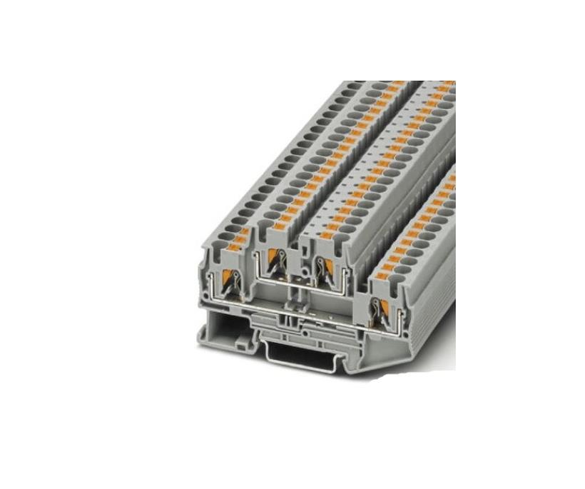 Double-level terminal block, Push in, 0.2 mm² - 6 mm², gray PTTB 4 3211786